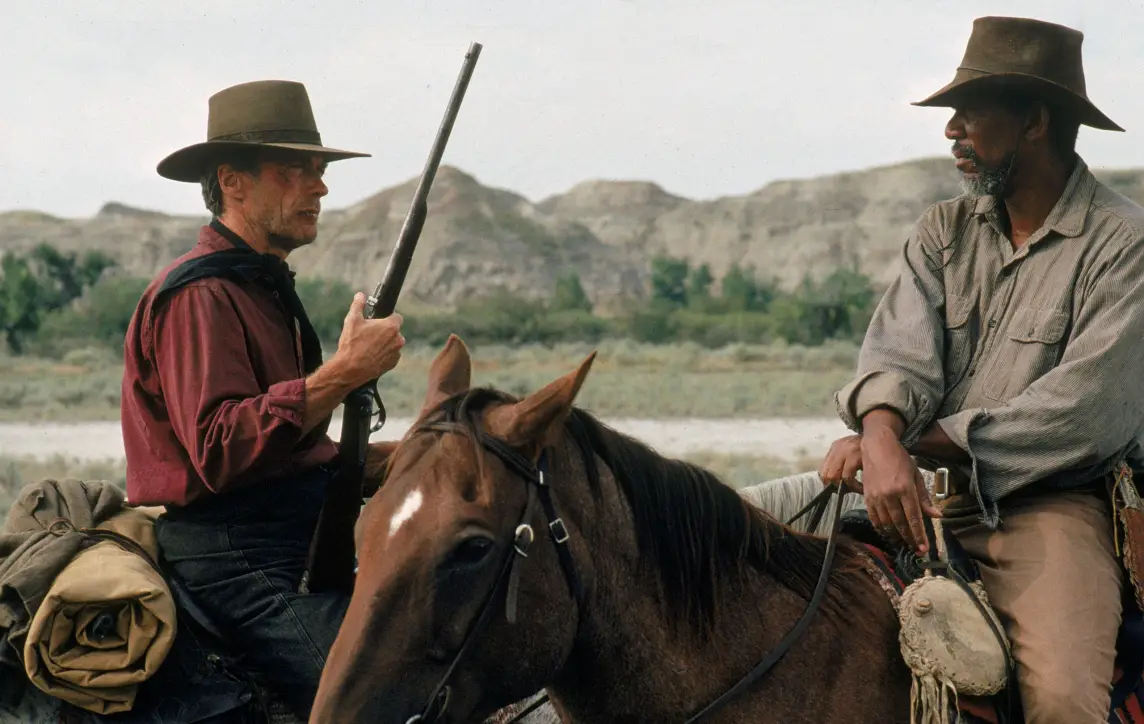 Clint Eastwood et Morgan Freeman (Impitoyable, 1992)