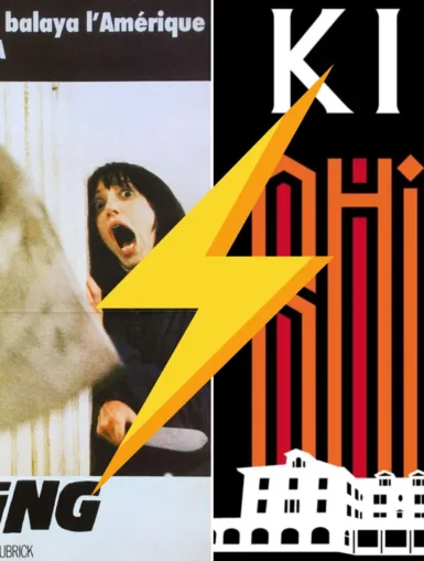 Affiche de SHINING de Stanley Kubrick / Couverture du livre SHINING de Stephen King