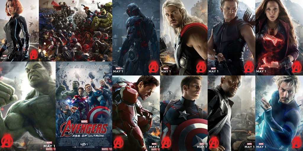 AVENGERS : L’ÈRE D'ULTRON : affiches et character-posters