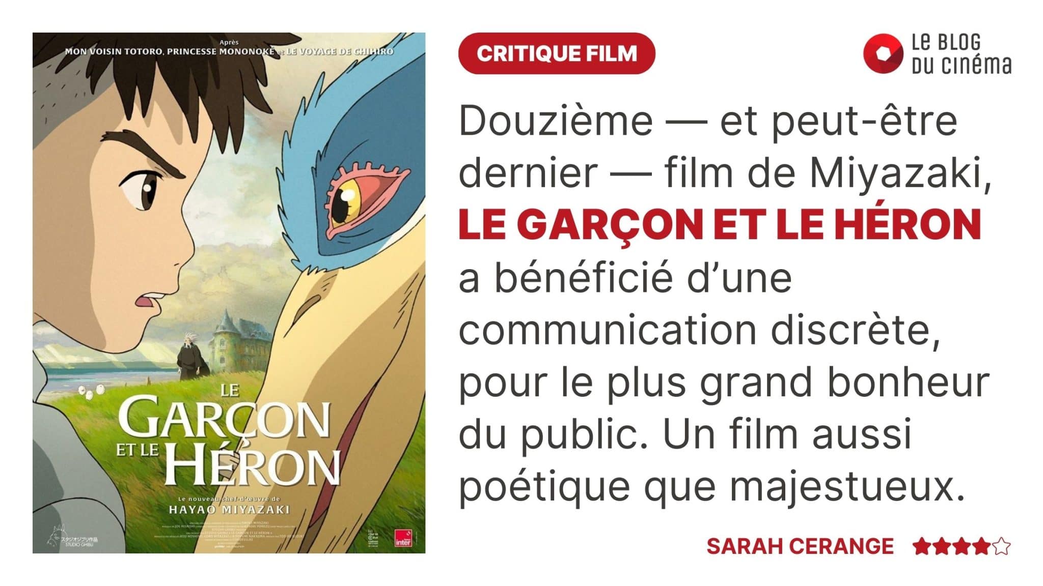 LE GARÇON ET LE HÉRON, le chant du cygne de Miyazaki - Critique