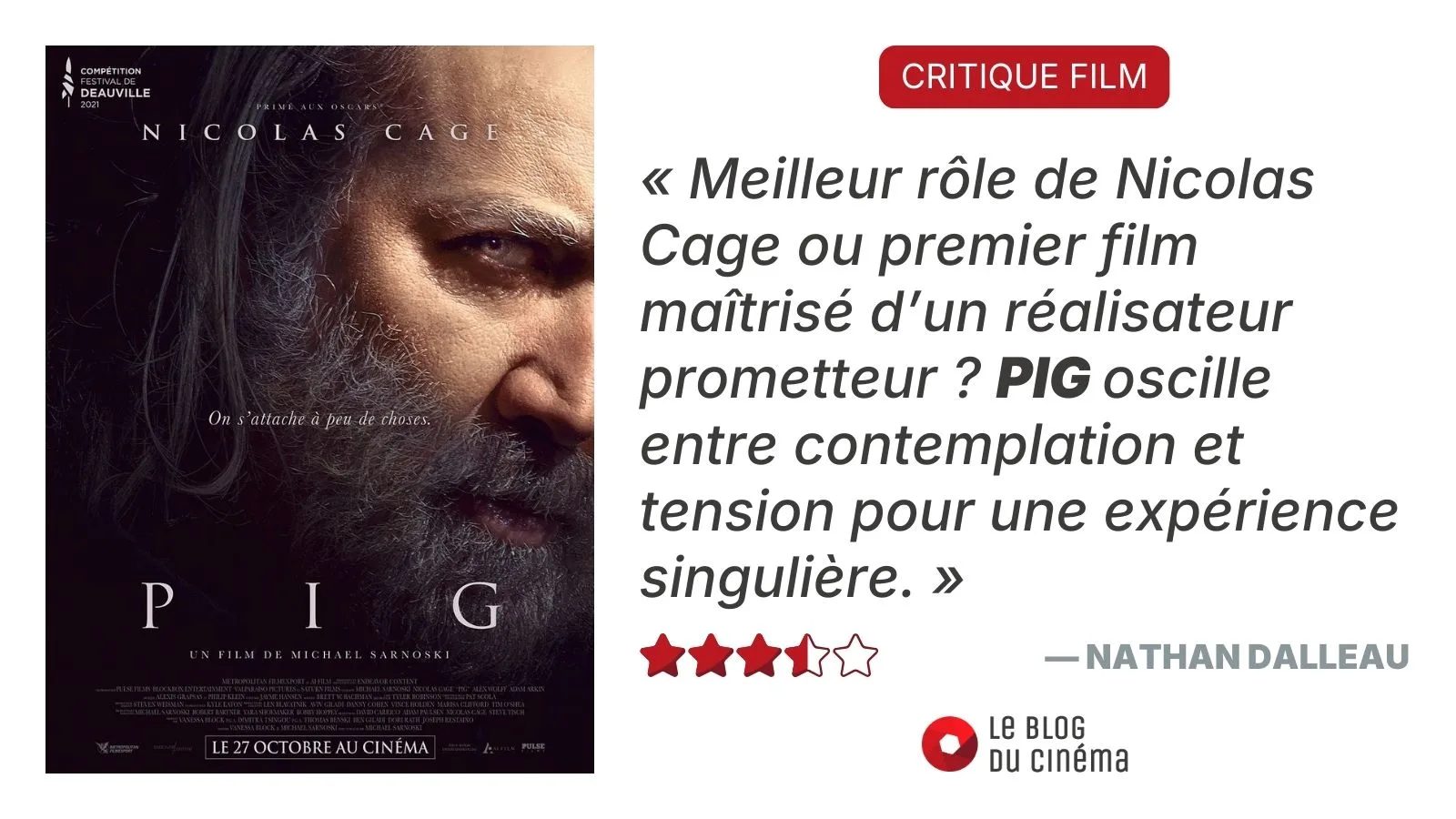 PIG, entre tension et contemplation, un premier essai réussi - Critique